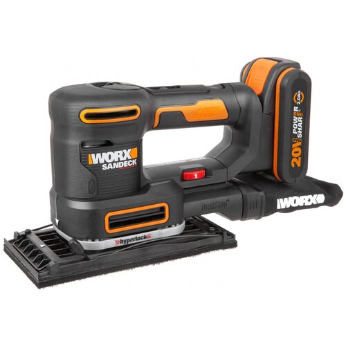 Аккумуляторная плоскошлифовальная машина Worx WX820 2.0 Ач х1 кейс, кейс фото, описание