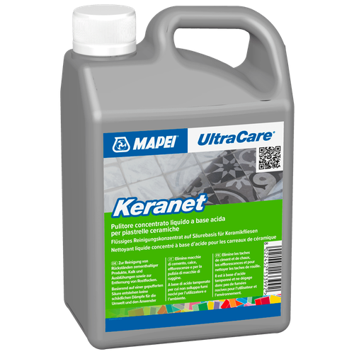 Очиститель цементных остатков и высолов на керамической плитке Mapei UltraCare Keranet (1кг) фото, описание