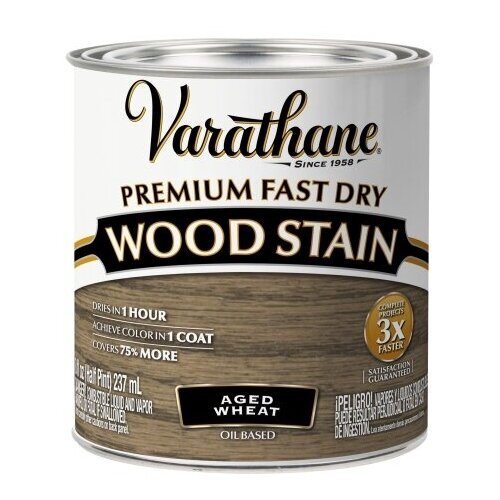 Масло для дерева и мебели Varathane Fast Dry Wood Stain быстросохнущее тонирующее масла, морилка, пропитка для дерева, Спелая пшеница, 0.236 л фото, описание