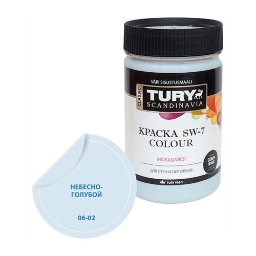 Краска акриловая (АК) TURY SW-7 Colour матовая небесно-голубой 0.4 л 0.4 кг фото, описание