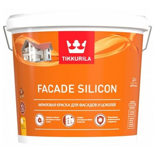 Краска акриловая Tikkurila Facade Silicon глубокоматовая бесцветный 2.7 л 3.3 кг фото, описание