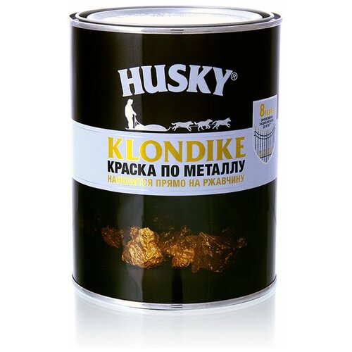 Краска алкидная (А) HUSKY Klondike по металлу гладкая глянцевая темно-зеленый RAL 6005 0.9 л 1.11 кг фото, описание