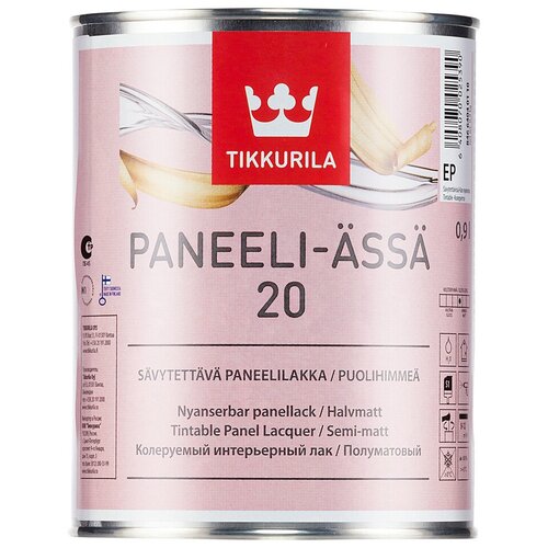 Tikkurila Paneeli Assa 20 бесцветный, полуматовая, 1 кг, 0.9 л фото, описание