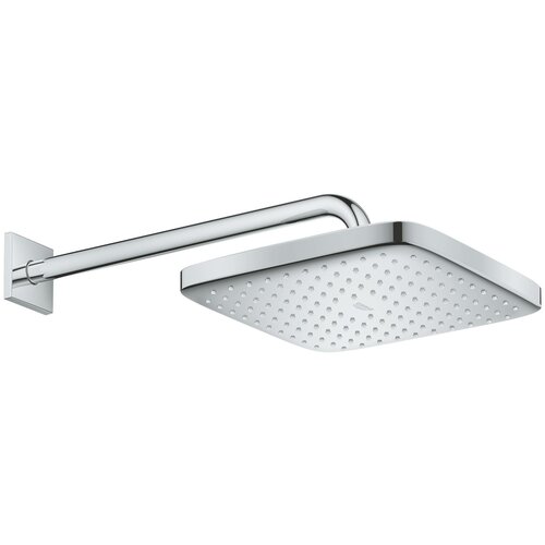 Верхний душ GROHE Tempesta 250 CUBE, квадратный + Душевой кронштейн 380 мм, хром (26682000) фото, описание