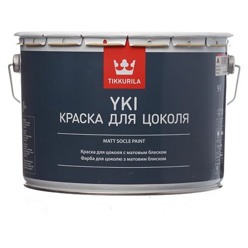 Краска акриловая Tikkurila Yki Sokkelimaali, для цоколя матовая белый 9 л 11.25 кг фото, описание