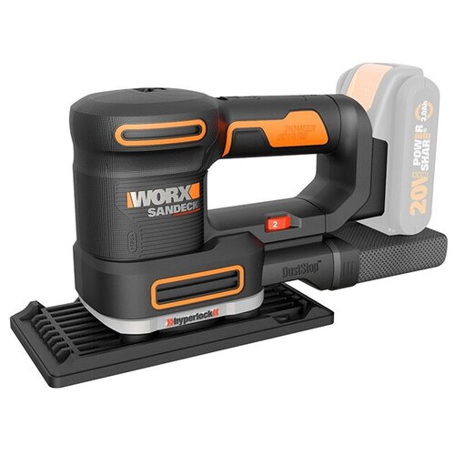 Аккумуляторная плоскошлифовальная машина Worx WX820.9 0 коробка, коробка фото, описание