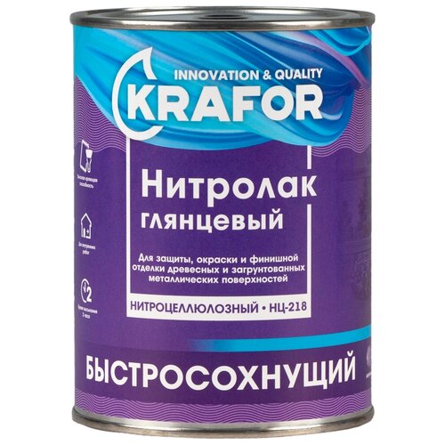 Krafor НЦ-218 прозрачный, глянцевая, 0.7 кг, 0.7 л фото, описание