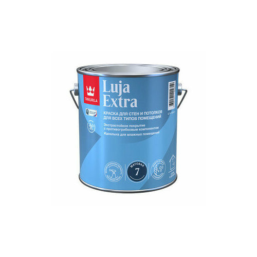 Краска моющаяся Tikkurila Luja Extra матовая база А белая 2,7 л фото, описание