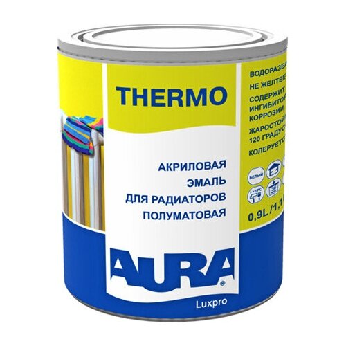 Эмаль акриловая для радиаторов AURA LUXPRO TERMO 0,9л, арт.4607003911225 фото, описание