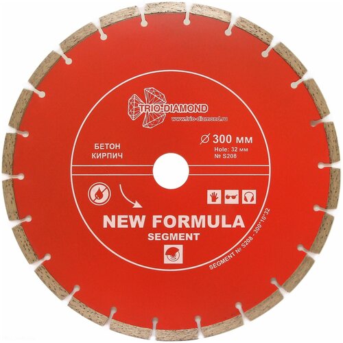 Диск алмазный Trio-Diamond 300х32/25.4мм New Formula Segment сегментный S208 фото, описание