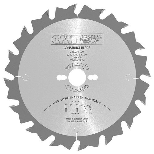 Пильный диск CMT 286.016.10M 250х30 мм фото, описание