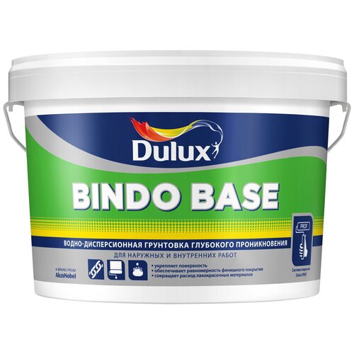 Грунтовка Dulux Bindo Base, 2.5 кг, 2.5 л, бесцветный фото, описание