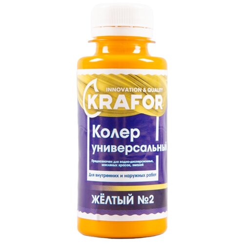 Колеровочная краска Krafor универсальный, №2 желтый, 0.1 л фото, описание