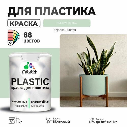 Краска акриловая (АК) Malare PlastiC матовая линия ветра 1 кг фото, описание