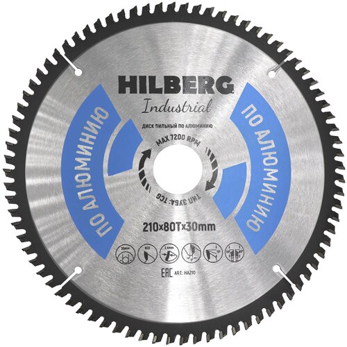 Диск Hilberg Industrial HA210 пильный по алюминию 210x30mm 80 зубьев фото, описание