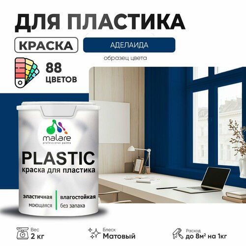 Краска акриловая (АК) Malare PlastiC матовая аделаида 2 кг фото, описание