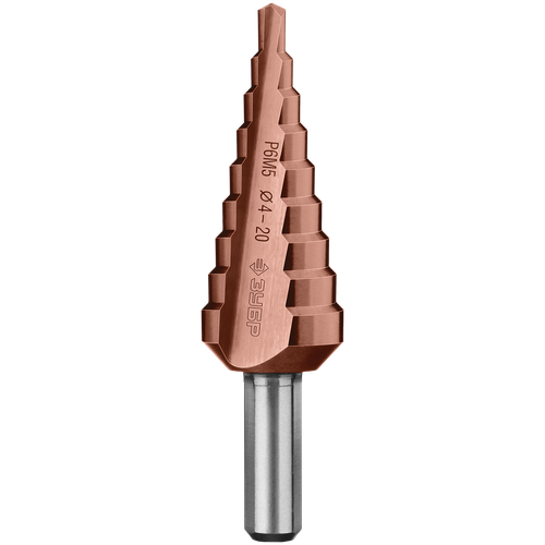 Сверло по металлу, ступенчатое ЗУБР Кобальт 29672-4-20-9 20 x 75 мм фото, описание