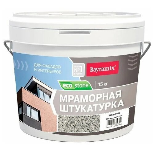 Декоративное покрытие Bayramix Мраморная штукатурка EcoStone 1-1.5 мм, 1.5 мм, 970, 15 кг фото, описание