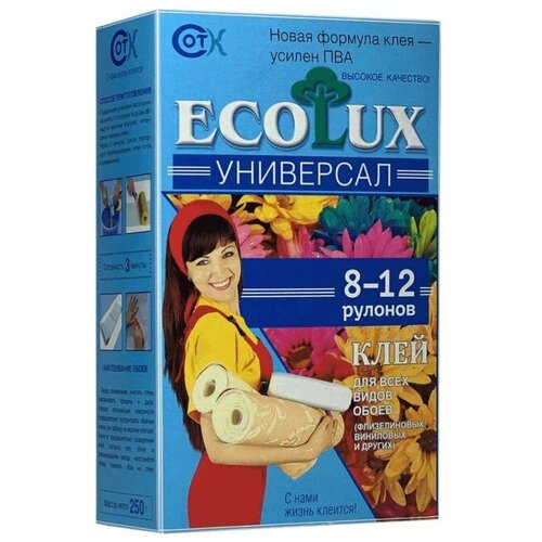 Клей обойный ECOLUX, универсальный, 250 г фото, описание