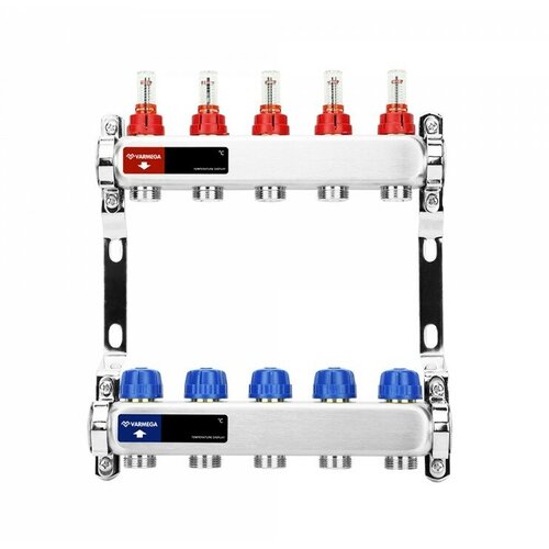 Коллектор. блок с расходомерами, нерж сталь Varmega VM15105 ВР 1