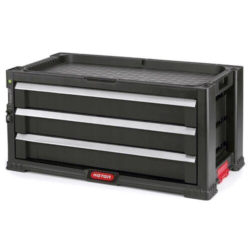 Набор ящиков KETER 3 Drawers tool chest 17199302, 56.2x28.9x26.2 см, 22'' , черный фото, описание