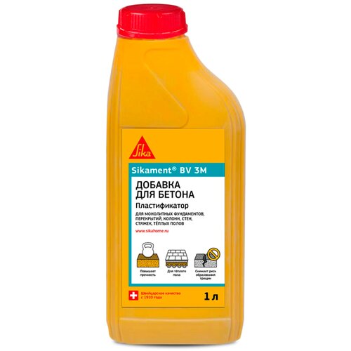 Пластификатор для бетона Sika Sikament BV-3M, 1 л фото, описание