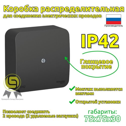 BLANCA коробка распределительная 2 шт IP42 открытой установки Schneider Electric/ Systeme Electric влагозащищенная распаечная наружная антрацит фото, описание