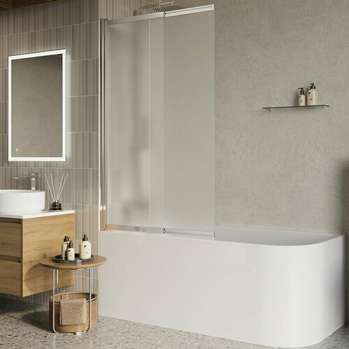 BelBagno Шторка на ванну BelBagno Luce VF-11-90/145-P-Cr профиль хром, стекло рифленое фото, описание