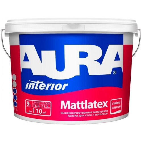 Краска акриловая Aura Interior Mattlatex матовая белый 9 л 9 кг фото, описание