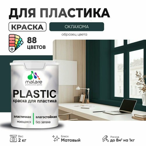 Краска акриловая (АК) Malare PlastiC матовая оклахома 2 кг фото, описание