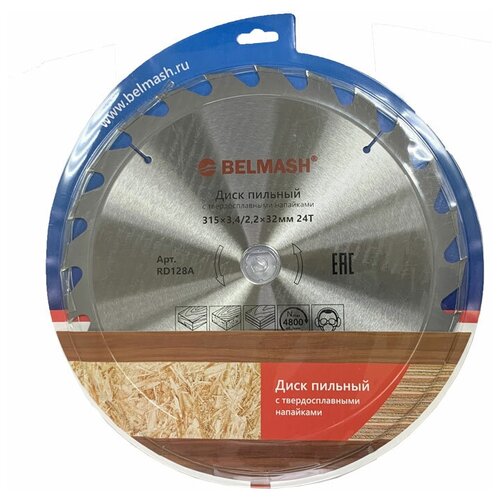 Диск пильный BELMASH 315x3,4/2,2x32/30, 24T, RD128A фото, описание