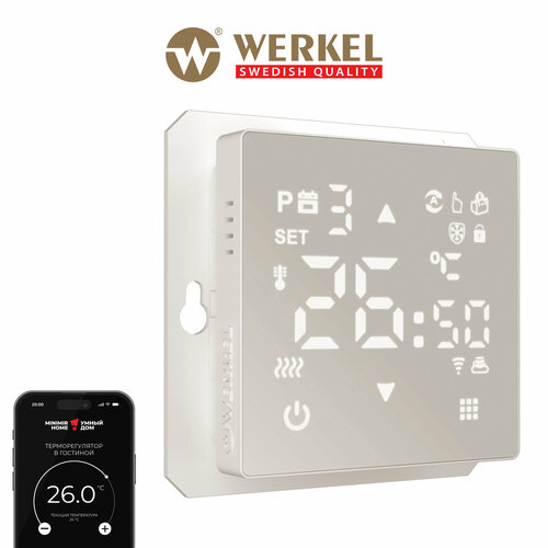 Умный сенсорный терморегулятор для теплого пола Werkel W1151217 дымчатый Wi-Fi Умный дом фото, описание