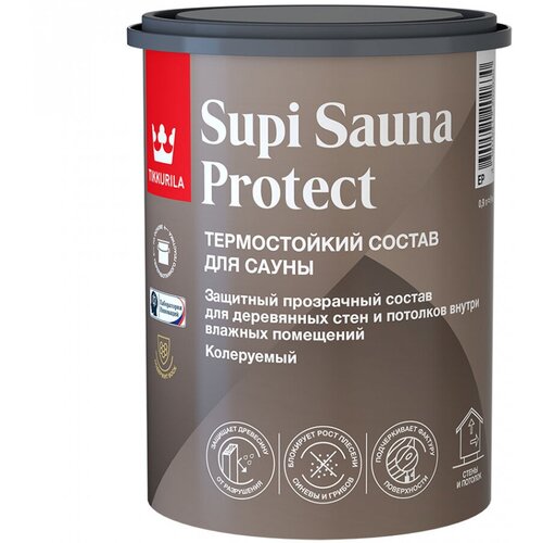 Tikkurila Supi Sauna Protect EP / Тиккурила Супи состав защитный для стен и потолков в бане и сауне 9л фото, описание