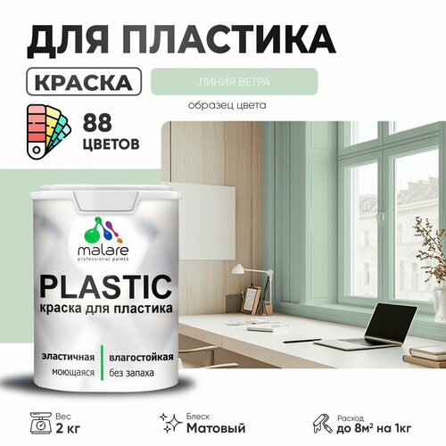 Краска акриловая (АК) Malare PlastiC матовая линия ветра 2 кг фото, описание