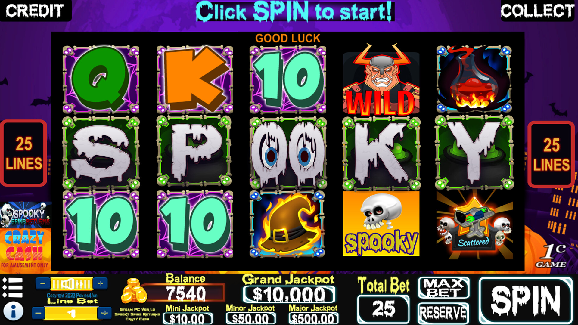 Spooky Spins Returns : Crazy Cash Edition - Slots Steam CD Key [$ 9.79]