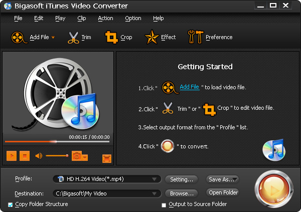 Bigasoft iTunes Video Converter PC CD Key [$ 5.03]