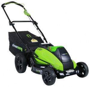 gräsklippare Greenworks 2500502 G-MAX 40V 19-Inch DigiPro Fil, egenskaper, recension